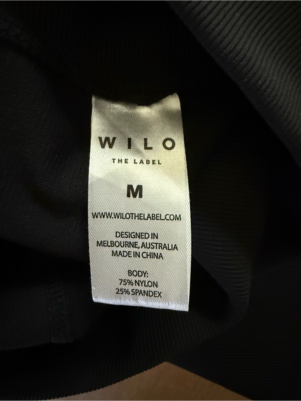 WILO The Label Black Ribbed Activewear Set Sports Bra S Leggings M - Picture 5 of 8